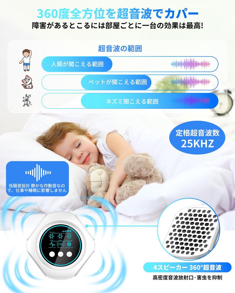 Favoreal Dispositivo Mejorado de Control Ultrasónico de Plagas para Cucarachas y Transmisión Electromagnética sin Puntos Ciegos 4 Roedores de Interior Potentes y Silenciosos