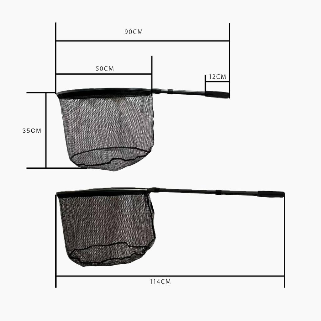 UNICITE Retractable Landing Infinitely with Carabiner for Fishing Net, Rubber-Coated, Adjustable, Lightweight,
