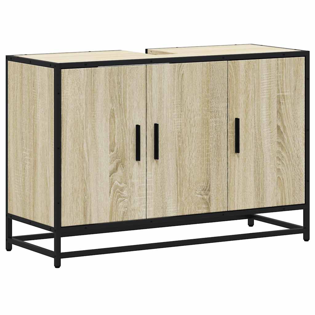 Bathroom Washbasin Cabinet Sonoma Oak 90 X 33 X 60 Cm Engineered Wood