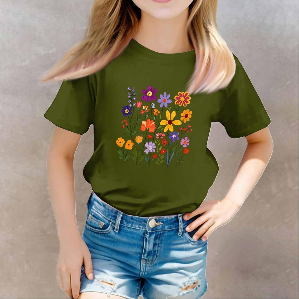 Kleinkind Mädchen Jungen T-Shirts Kinder Top Jungen und Mädchen Bedrucktes Kurzarm T-Shirt