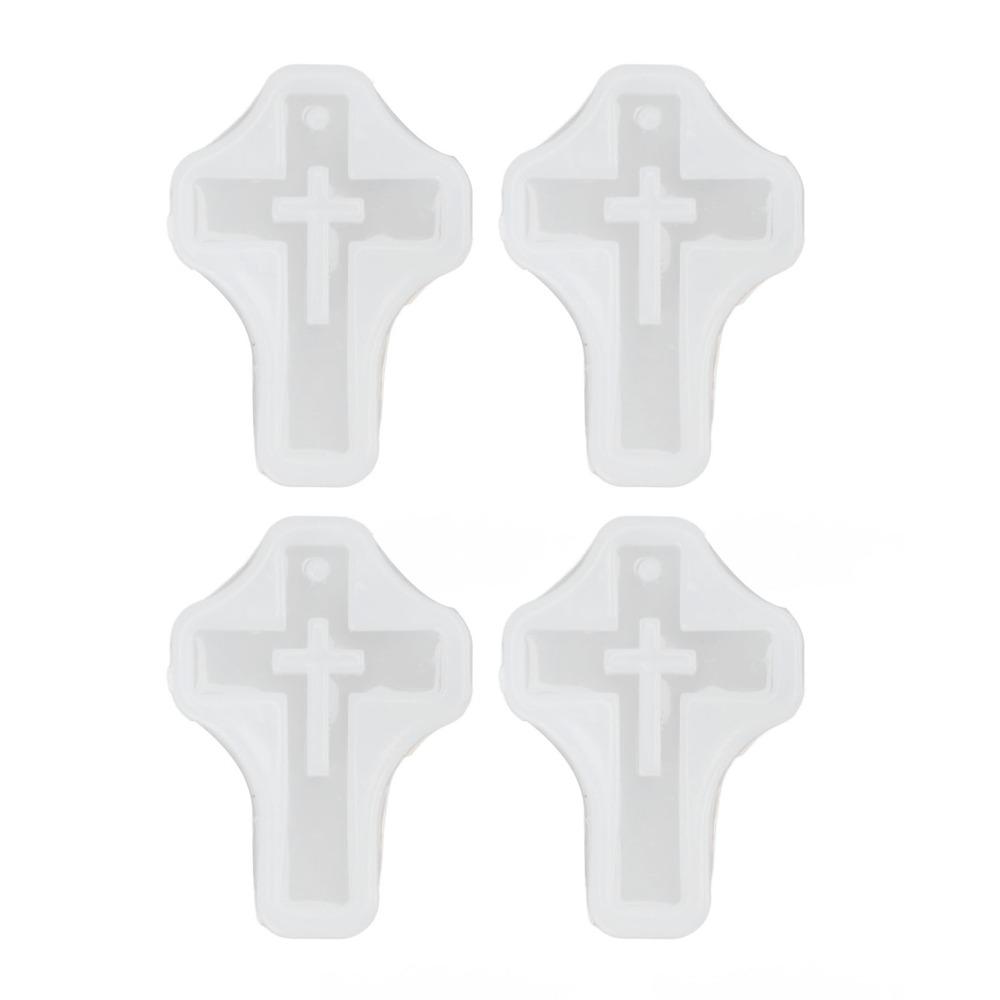 10pcs Food Grade Silicone Silicone Cross Mold Pendant Casting Mold For Craft Projects