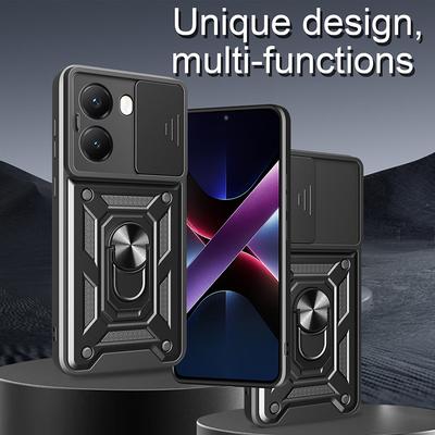 Carcasă rezistentă la șocuri pentru Xiaomi Poco X7/X6/X5 pro 5G cu inel magnetic pentru mașină - Protector pentru telefon