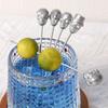 Skull Cocktail Picks Reusable Olive Skewers Martini Garnish Sticks Stainless Steel Toothpicks for Drinks Appetizers Bar