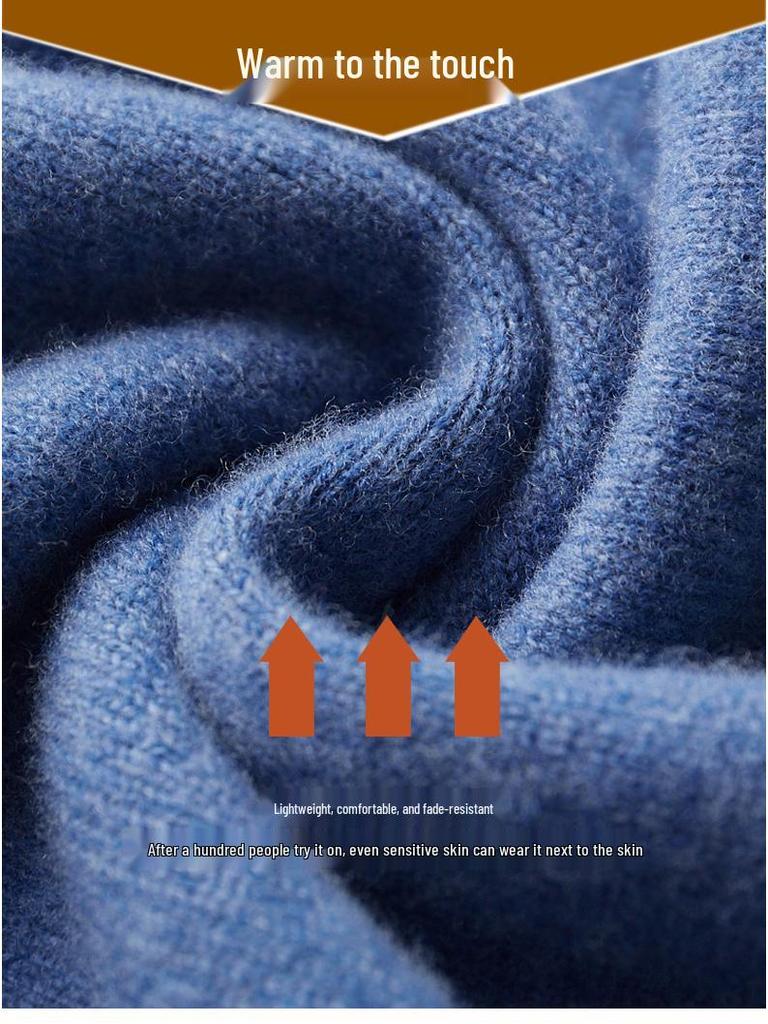 Men's Wool V-neck Sweater - Casual Loose Fit, Long Sleeve, Autumn/Winter Knitted Outerwear.