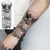1 Sheet Scary Skull Grim Reaper Temporary Tattoos For Men Women Hand Arm Forearm, Realistic Fake Tattoo Sticker Halloween Tatoos