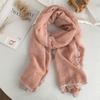 Scarf Autumn and Winter New High-end Solid Color Splicing Lace Neck Protector Scarf Scarf Scarf Shawl