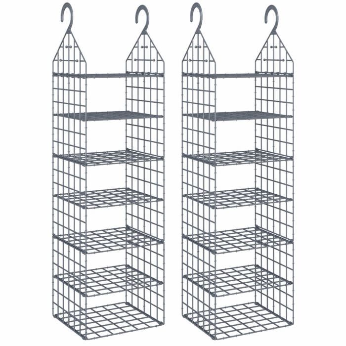 VidaXL Organisateur de garde-robe suspendu avec 7 étagères 2 pcs, organisateur de penderie suspendu, étagère de rangement 3102980