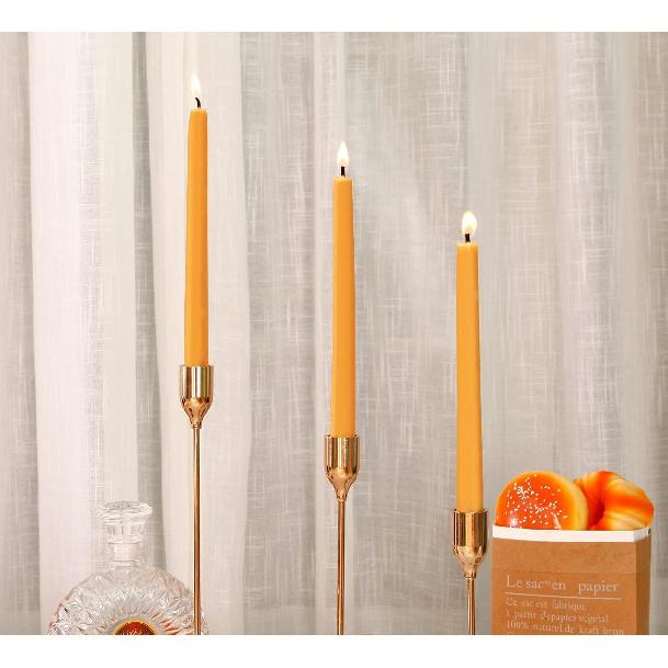Beeswax Taper Candles, 8" 12Pack Natural Bees Wax Candle - Smokeless, Dripless & Unscented Tapered Candles - 8 Hours Long Burning Time for Home Decor