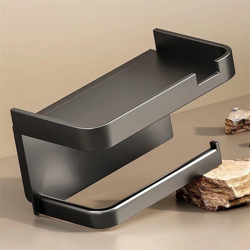 Toilet Paper Holder Plastic Storage Rack Wall Mounted Bathroom Kitchen Towel Placement Toilet Paper Roll Box Phone Storage Rack