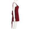 Women's Red A-line Dress: French Heiress Style, Bow Backless, Spaghetti Straps, Waist-Cinching, Fluffy Skirt