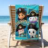 1pc Gaby's Bubble House3 Beach Towel with Custom Name, Beach/Swimming/Bath/Picnic/Camping Towel, Suitable for Seaside Beaches