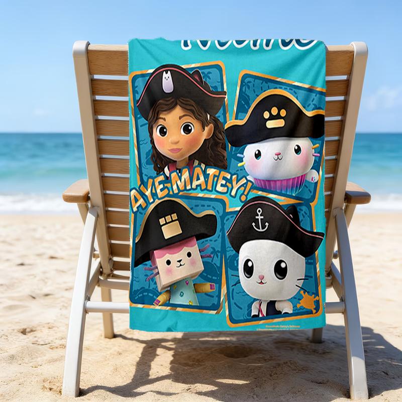 1pc Gaby's Bubble House3 Beach Towel with Custom Name, Beach/Swimming/Bath/Picnic/Camping Towel, Suitable for Seaside Beaches