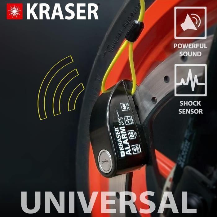 KRASER 6Y Antivol Moto Bloque Disque Alarme 110db