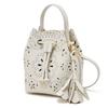 Daks Ivory Leather Mini Tote Bag Crossbody Misty Leaf Punching Dcwa6e600iv
