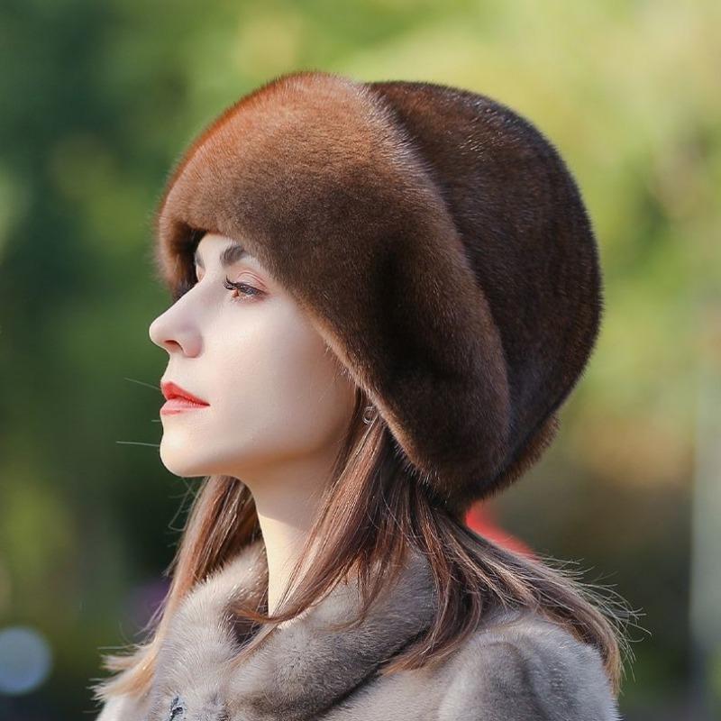 

Mink Hat Women s Winter New Leather Mink Hair Fashion Top Hat Thickened Warm Imitation Fur Hat