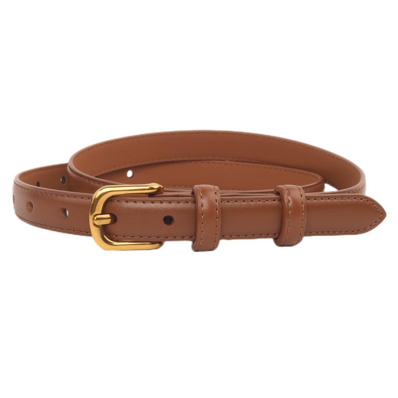 Women s Retro Genuine Leather Thin Black Belt - Casual, Versatile, and Decorative for Jeans
