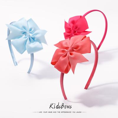 1 Piece Cute Princess Bow Hair Band Solid Color Hairbands Kids Boutique Tiara Handmade Headwear Girls Hair Accessories