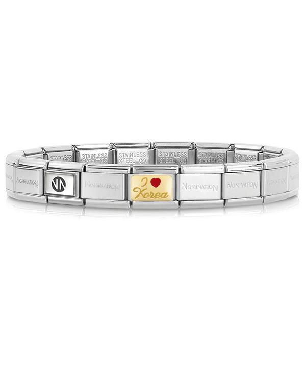 Nomination Bracelet Steel Composable I Love Korea Gold Friendship Bracelet Steel-Set83