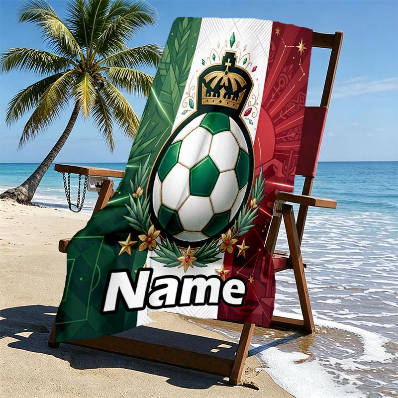 Custom Name Personalized Club Santos Laguna Print Beach Towel, for Trip Camping Beach Party Home Decor, Birthday Gift for Family & Friends