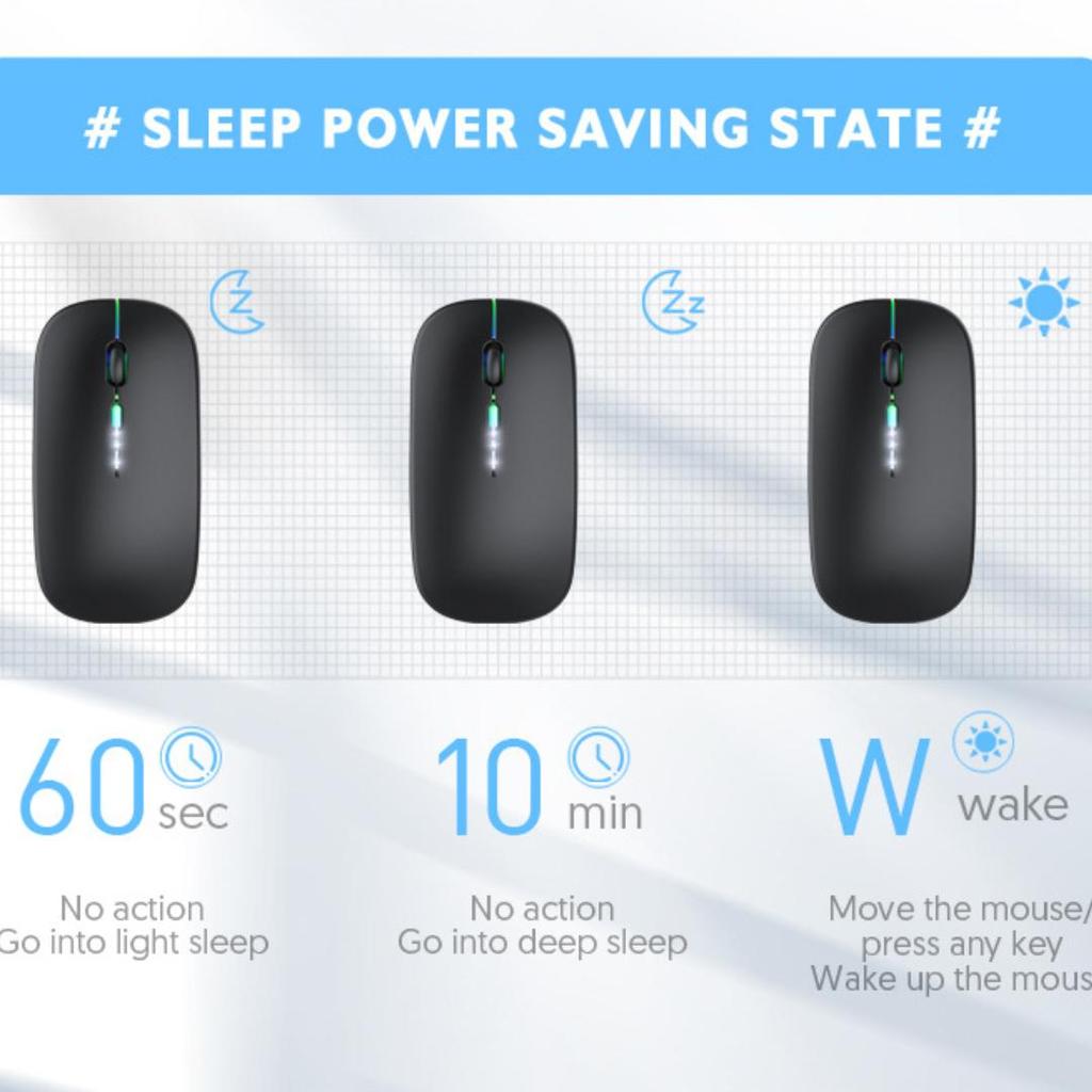 Bezdrátová myš Bluetooth Power Display Svítící nízkošumová ergonomická dobíjecí myš pro domácí kancelářskou hru