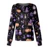 Women's Halloween Print Long Sleeve Button Front Cardigan for Costume Party and Casual Outwear