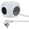 Electraline 62078 Mini Cube 3 Ports USB 2.4 A Avec 3 Prises Avec Interrupteur Câble 3 M Blanc - 3390727620788
