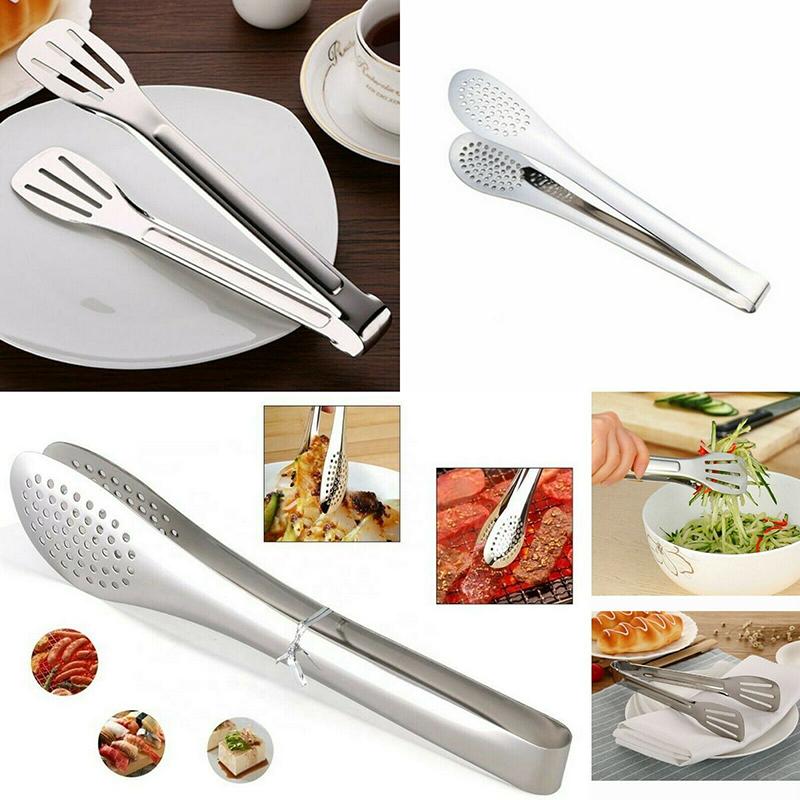 Kitchen Silicone Metal Food Cooking Salad Serving Clip Bread BBQ Tongs Clamps^ Kitchen Silicone Metal Food Cooking Salad Serving Clip Bread BBQ Tongs Clamps^