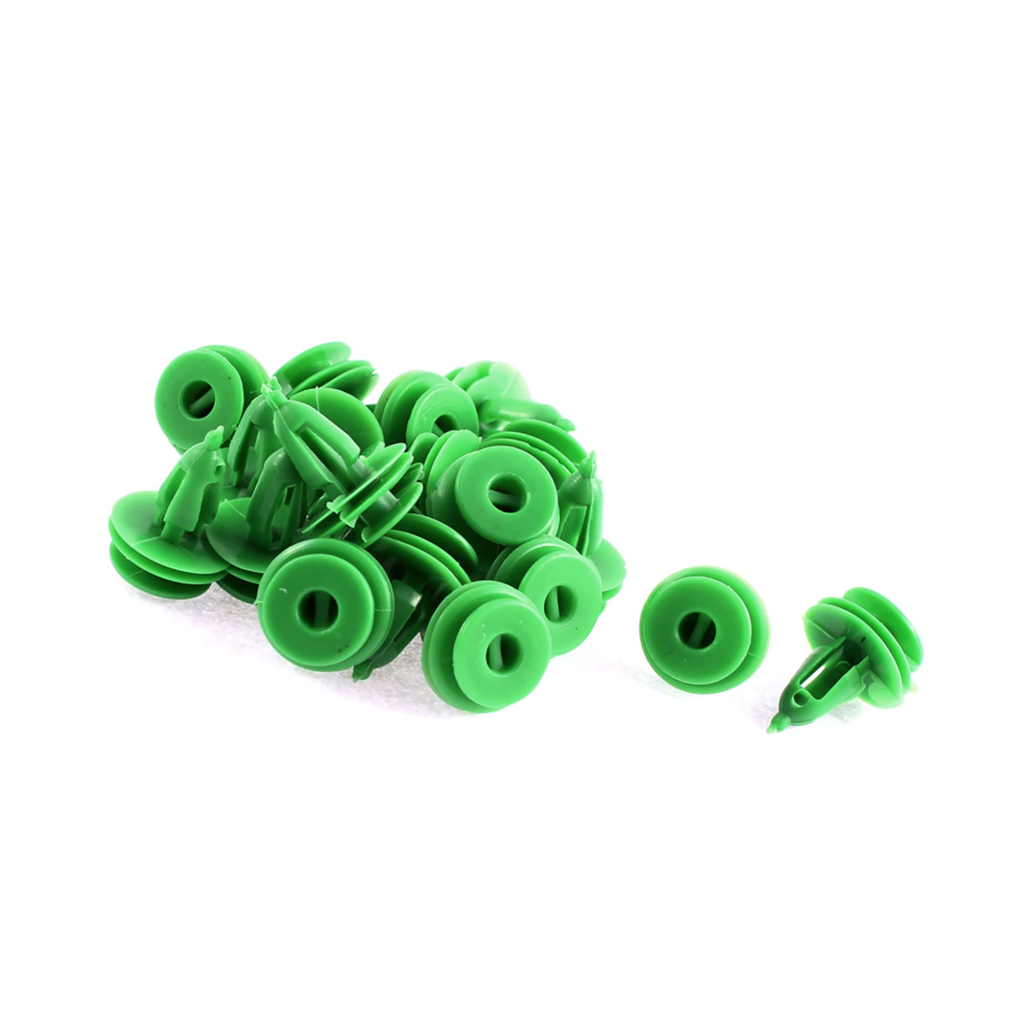 ACROPIX 20pcs Door Trim Panel Bumper Fender Fastener Splash Guard Push Rivet Retainer Clip 8mm Green 17x23mm