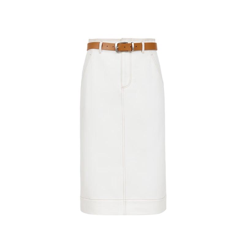 Vero Moda Hoge Taille Midi Rok met Split en Contrast Riem