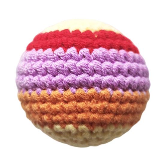 Hand Knitted Colorful Juggling Balls Set Soft Cotton Filled Footbag for Kids Adults Crochet Stress Relief Toy for Outdoor Play