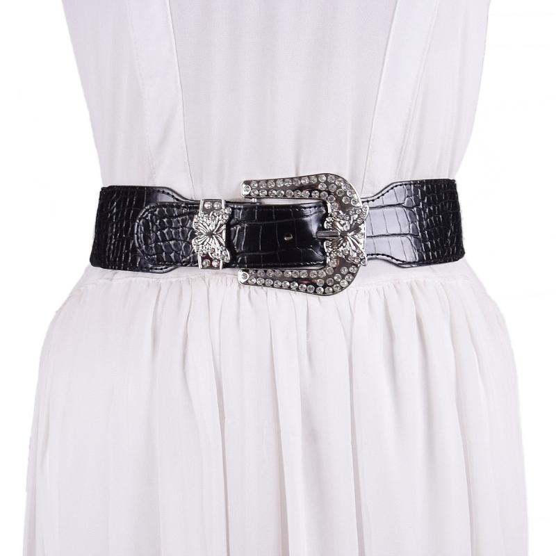 Luxurious Trendy Waist Belt PU Waistband Costume Underbust Wide Waist Body Jewelry for Party Jeans Belt Dress Chain