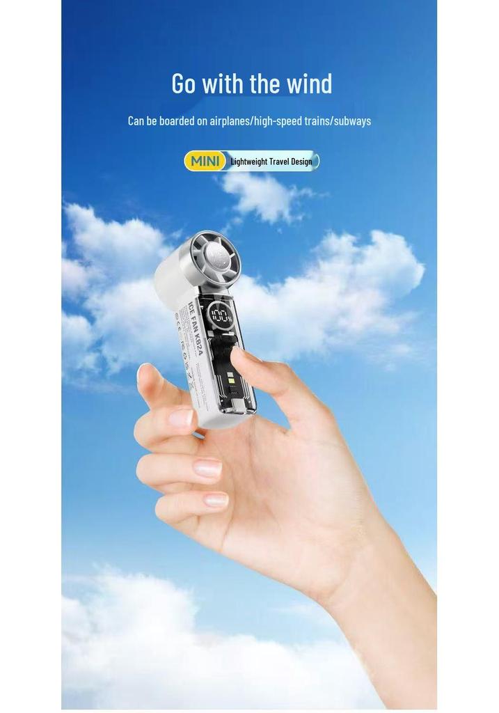 Portable K824 High-Speed Cooling Turbine Fan with Ice Pack