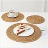 Round Handwoven Rattan Placemats Round Heat Insulation Mats Natural Woven Table Mats Slip Heat Resistant Table Mat for Dining