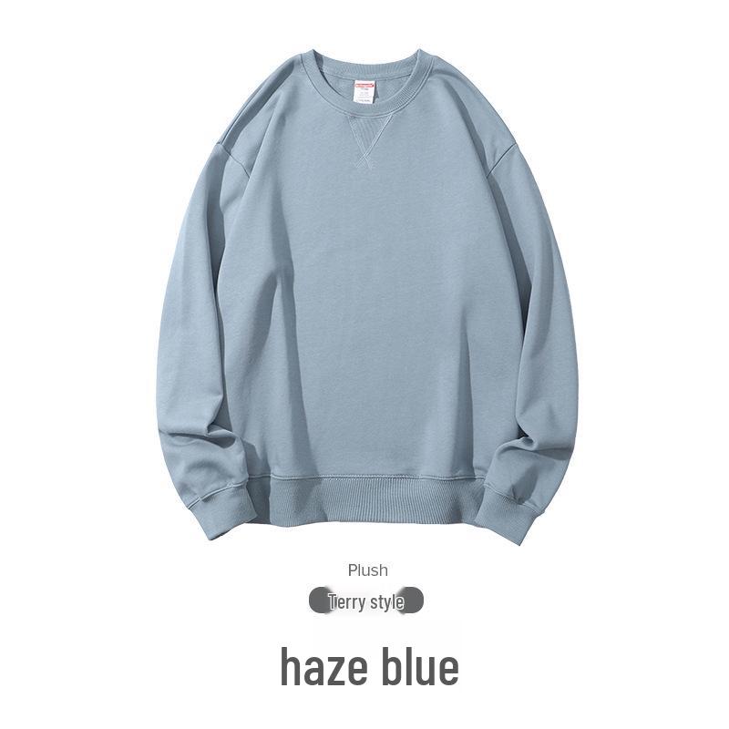 Felpa Girocollo Oversize Pesante da 380g in Puro Cotone, Colore Unito, Stile Primavera/Autunno, con Logo/Testo Personalizzato Stampato.