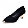 Fashion pointed high heels autumn new fine heel sheepskin iron bag pointed one pedal women's shoes work shoes