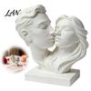Bedroom Decorative Accents 3D Printed Couple Hugging Kissing Statue, Modern Minimalist Art Sculpture Artistic Bust for Home Desk Shelf, Romantic Decor
