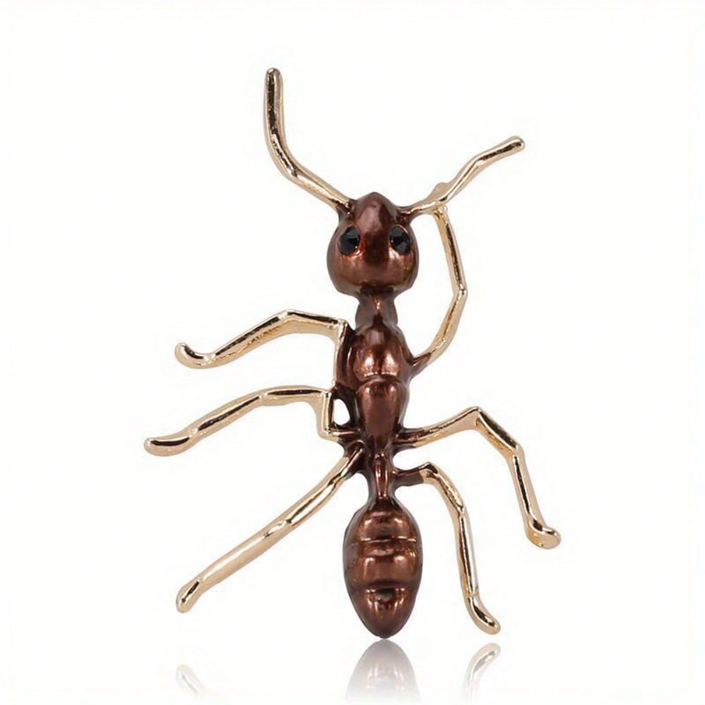 Cute Ant Brooch, Bronze Gold-Tone Realistic Insect Pin, Fashion Accessory for Daily Party Vintage Wear, Perfect Jewelry Gift