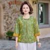 2026 Spring/Summer Chinese National Style Jacket for Middle-Aged & Elderly Women - Three-Quarter Sleeve