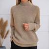 Women's Solid Color Half-High Collar Thick Pullover Sweater, Autumn/Winter 2025