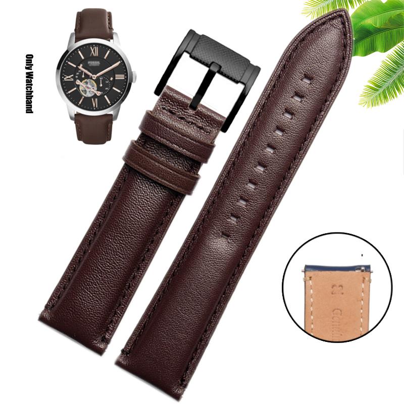 Genuine Leather 22mm Watch Strap for FOSSIL FS4835/FS5237/ME3052/FTW1114 Cowhide 20mm Watch Band Replace Waterproof Bracelet Men