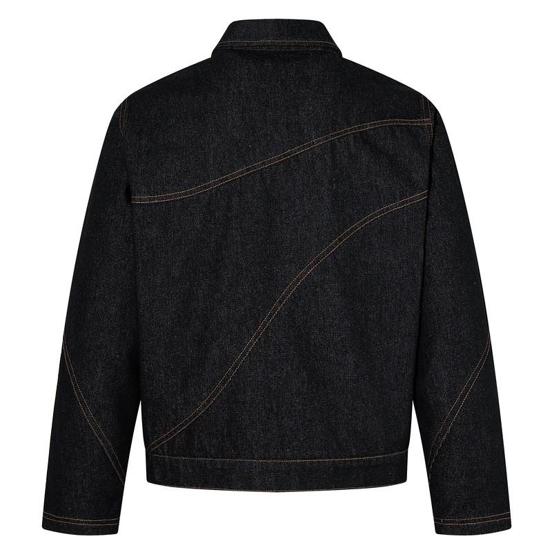 Unisex Relaxed Fit Denim Jacket Casual Outerwear Classic Straight Hem Cotton Fabric