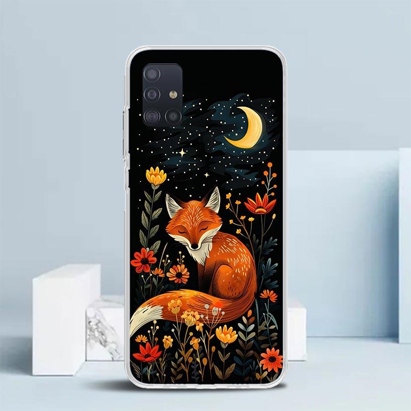 Animal Fox Soft Cover for Samsung Galaxy A12 A22 A32 A52 A72 A02S Phone Case Note 20 Ultra 10 S10 Plus A51 A71 A50S A20S A10S Ga