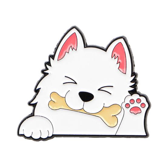 

Unisex Brooch Cartoon Pet Dog Design Zinc Alloy Brooch Pin Sweater Suit Lapel Decorative Enamel Badge Outfit Accessory B