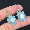 Natural Rainbow Moonstone Gemstone Drop/Dangle Earrings 925 Silver For Girls