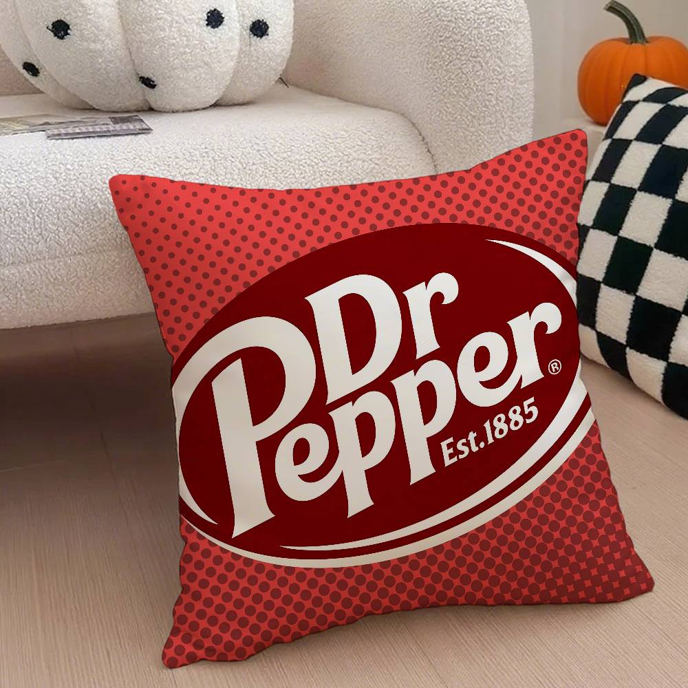 Fashion Hot D-Dr PepperS Pillow Case Anti-dustmite Pillowcase Invisible Zipper Silky Short Plush Sofa Cushion Cover
