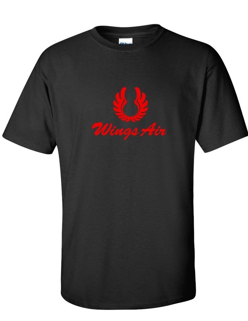 Wings Air Red Retro Logo Indonesian Airline Charcoal Gray Cotton T-Shirt S