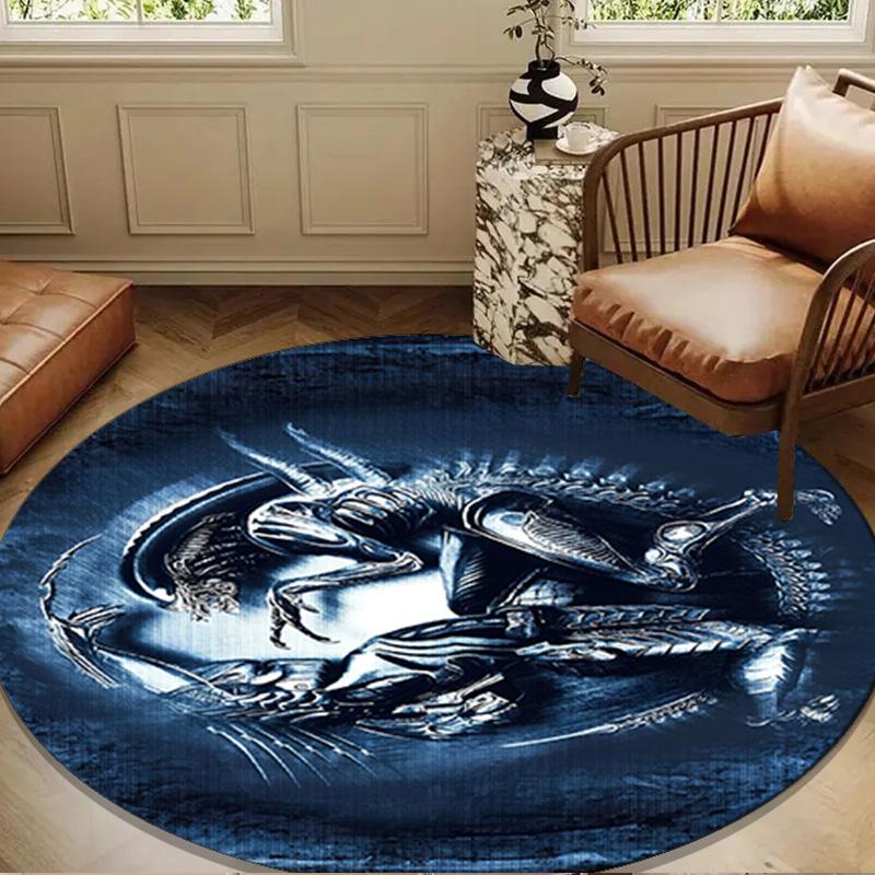 Alien Artwork Round Mat, Anti-slip Circle Carpet Chair Rug For livingroom,Bedroom, Doormat Home Decor Gift Christmas Gifts