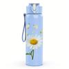 1PC White Daisy Butterfly Branch 750ml Color Plastic Sports Water Bottle Leakproof Flip Straw Lid For Sports Office Home Use
