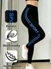 Women'S High Waist Blue Letter Print Sports Leggings Soft Stretchy Fitness Pants For Gym Running Daily Shopping