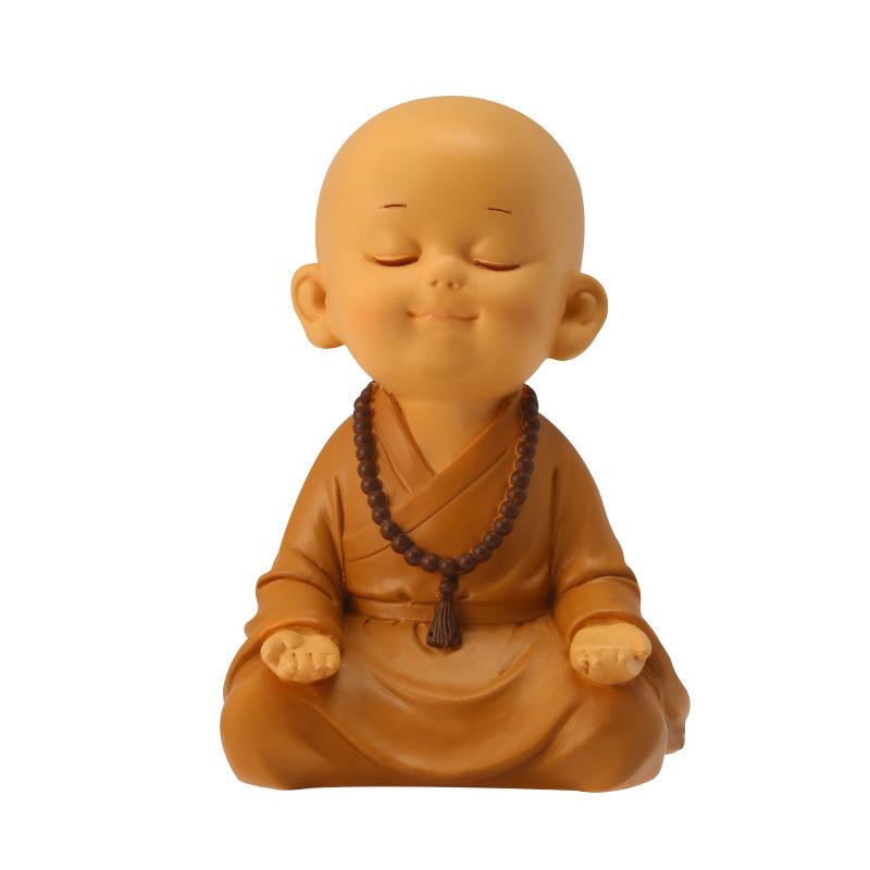Chinese Zen Monk Resin Figurine - Creative Retro Desktop Decor